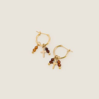 Les boucles d'oreilles Celia brunes
