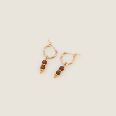 Les boucles d'oreilles Katel brunes