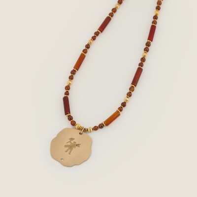 Le collier sautoir en pierres naturelles Osana brun
