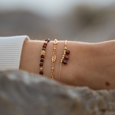 Le bracelet en pierres naturelles Flores marron