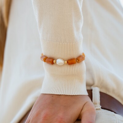 Le bracelet en pierres naturelles Sophie brun