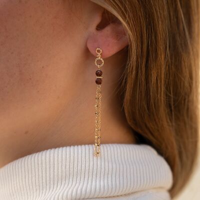 Les boucles d'oreilles Flores brunes