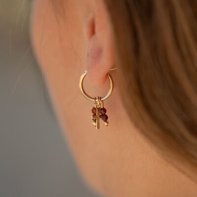 Les boucles d'oreilles Celia brunes
