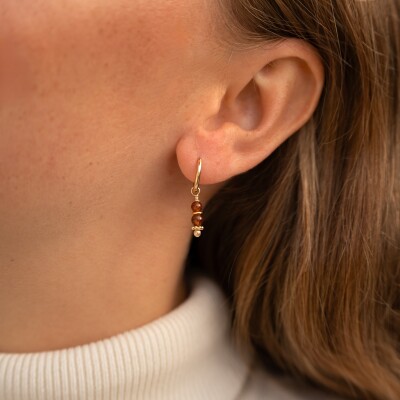Les boucles d'oreilles Katel brunes