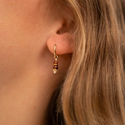 Les boucles d'oreilles Katel brunes