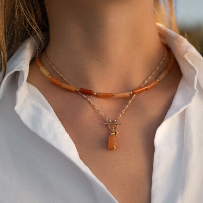 Le collier Beryl orange