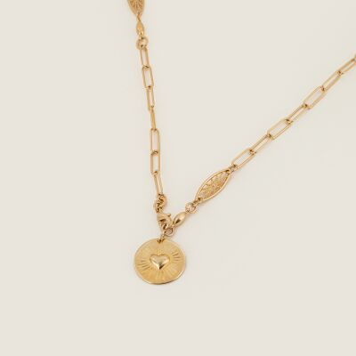 Le collier médaille à graver en plaqué or Madeleine