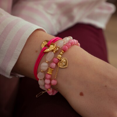 Le bracelet cordon rose