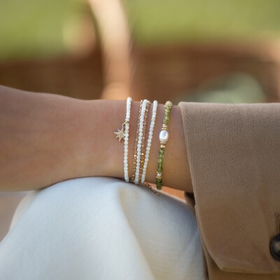 Bracelet Thirza multi-tour en nacre et pendentif étoile