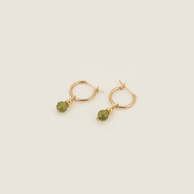 Les boucles d'oreilles en plaqué or Ambre vert