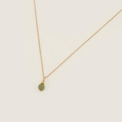 Le collier en plaqué or Nola vert 38 cm