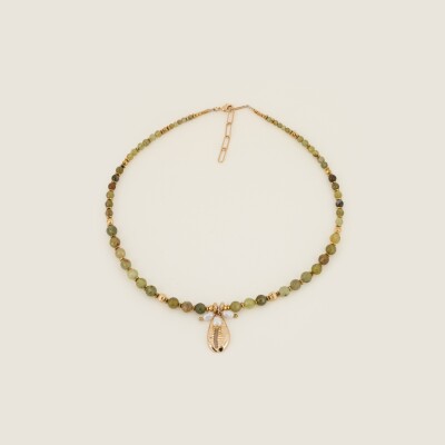 Le collier en pierres naturelles et plaqué or Sidonie