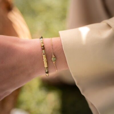 Le bracelet en plaqué or Nola vert