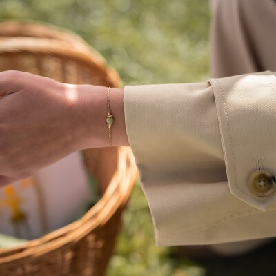 Le bracelet en plaqué or Nola vert