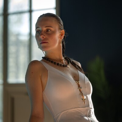 Le collier Marilou vert jaspe et plaqué or