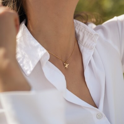 Le collier en plaqué or Caddy le Touquet 45 cm