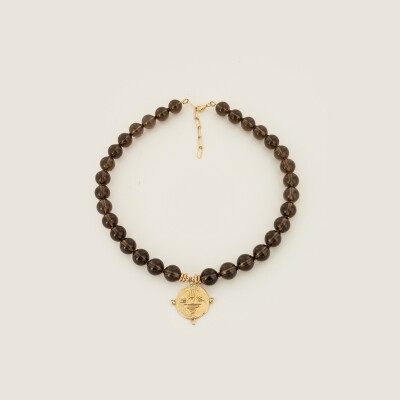 Le collier en pierres naturelles marron Ozalée