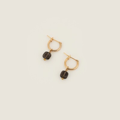 Les boucles d'oreilles créoles Quartz marron Joe