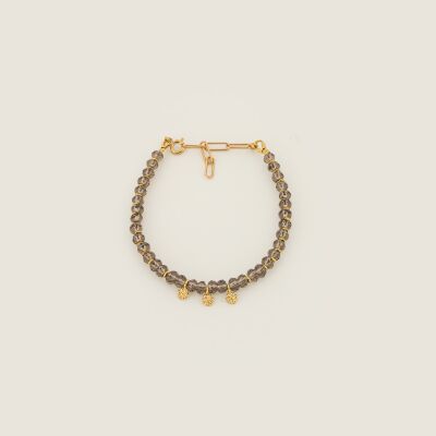 Le bracelet en agate et fleurs dorées Miraë