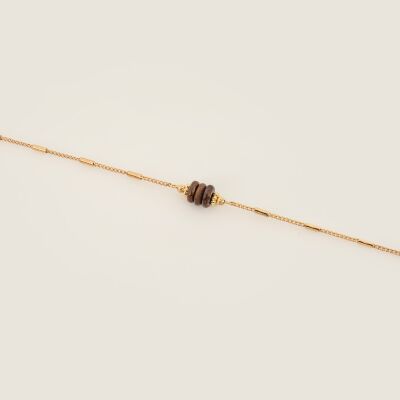 Le bracelet plaqué or et pierres marron Emere