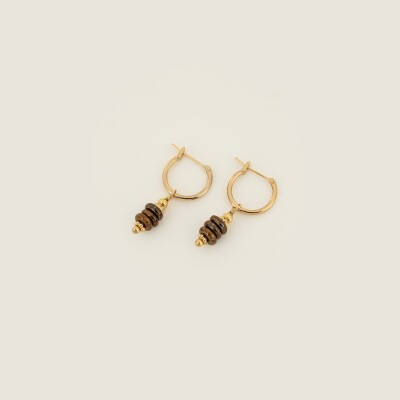 Les boucles d'oreilles en plaqué or Emere marron