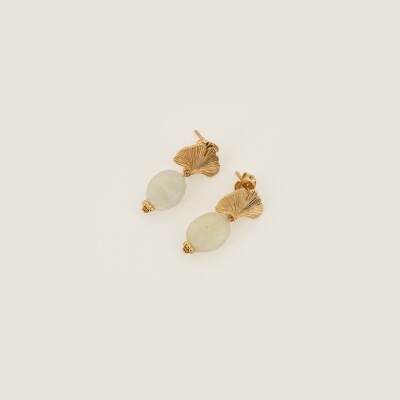 Les boucles d'oreilles Hortance crème