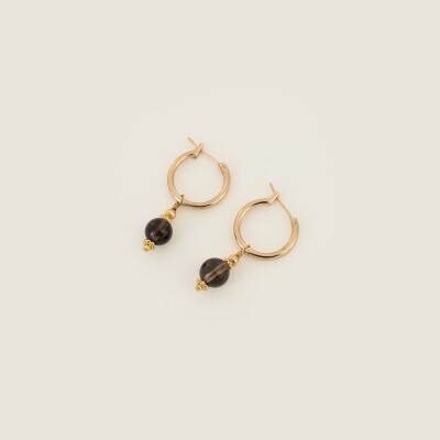 Les boucles d'oreilles créoles Céleste marron