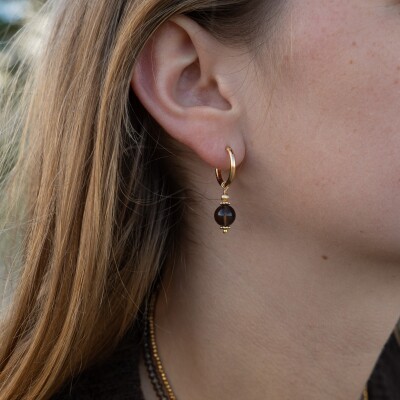 Les boucles d'oreilles créoles Céleste marron