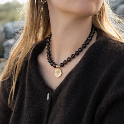 Le collier en pierres naturelles marron Ozalée