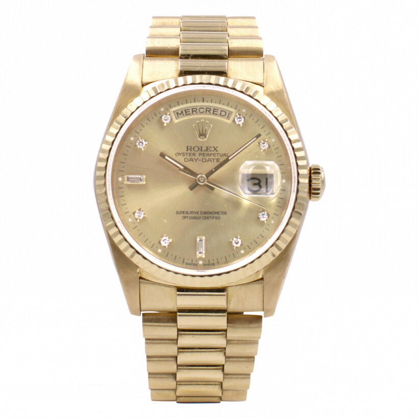 Rolex-Occasion Day-Date or jaune