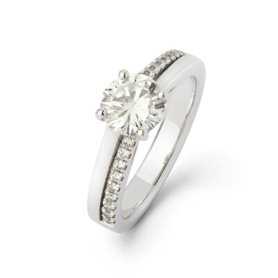 Bague solitaire Or Blanc, Lombard Joaillier