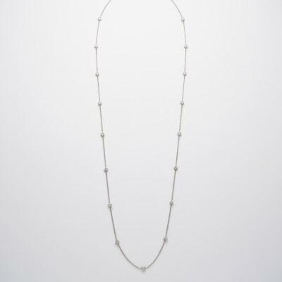 Sautoir Or Blanc 17 diamants