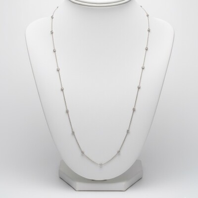 Sautoir Or Blanc 17 diamants