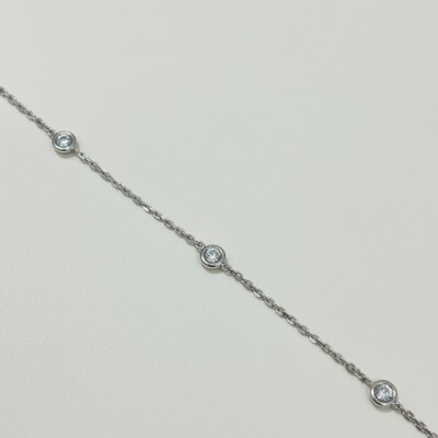 Sautoir Or Blanc 17 diamants