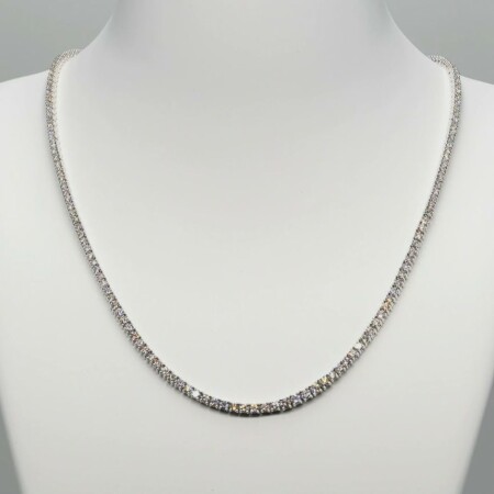 Collier rivière or blanc & diamants 6.00ct