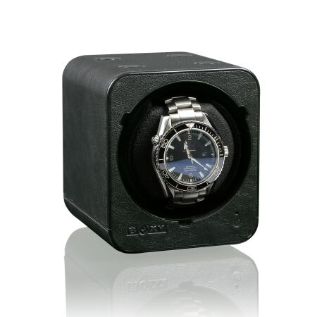 Remontoir de montres BOXY Fancy Brick Cuir Noir (sans alimentation)