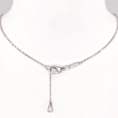 Collier Longinus or blanc solitaire Diamant 1.01 ct serti 4 griffes.