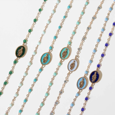 Collier Gigi Clozeau Classique en or rose et résine jade, 42cm