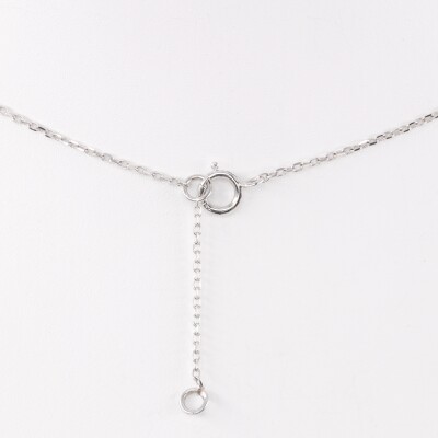 Pendentif en or blanc pluie de diamant taille poire baguette et brillant sur chaine en maille forçat