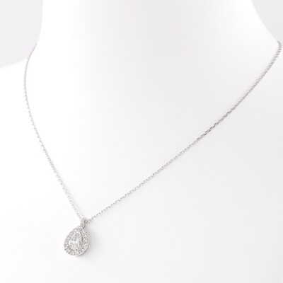 Collier Louis XV or blanc & diamants 