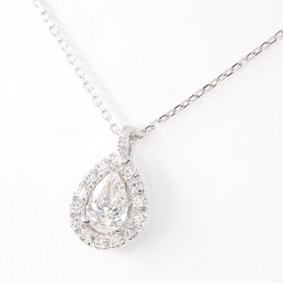 Collier Louis XV or blanc & diamants 