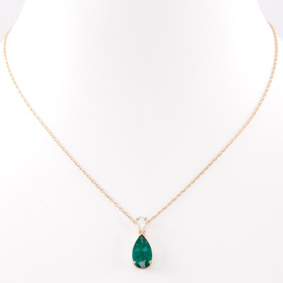 Collier Absolu or jaune, émeraude & diamants