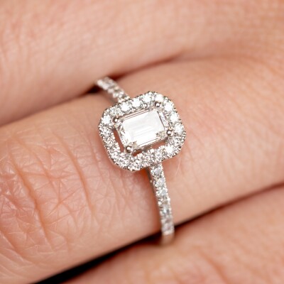 Solitaire Évidence or blanc & diamants