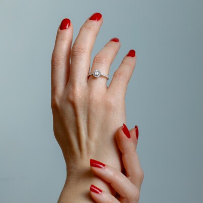 Solitaire Évidence or blanc & diamants