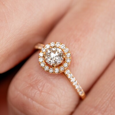 Solitaire Évidence or rose & diamants