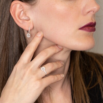 Solitaire Évidence or blanc & diamants