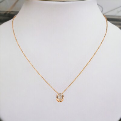 Pendentif sur chaîne Évidence or rose & diamants