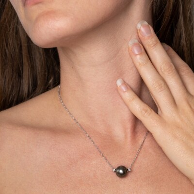 Collier Galaxy or blanc, perle de Tahiti & diamants