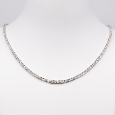 Collier Rivière or blanc & diamants