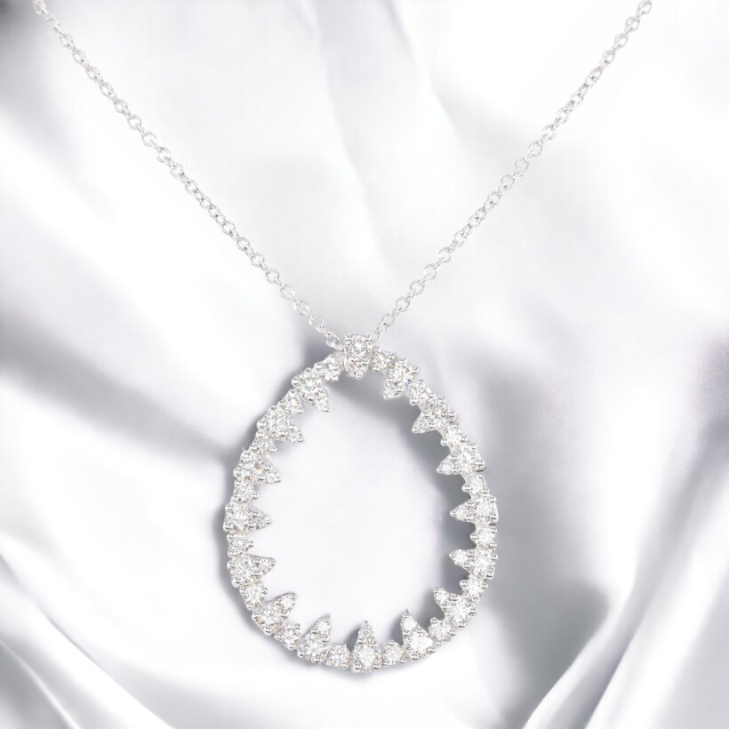 Collier collection Sparkles, motif oval, or blanc 18 carats